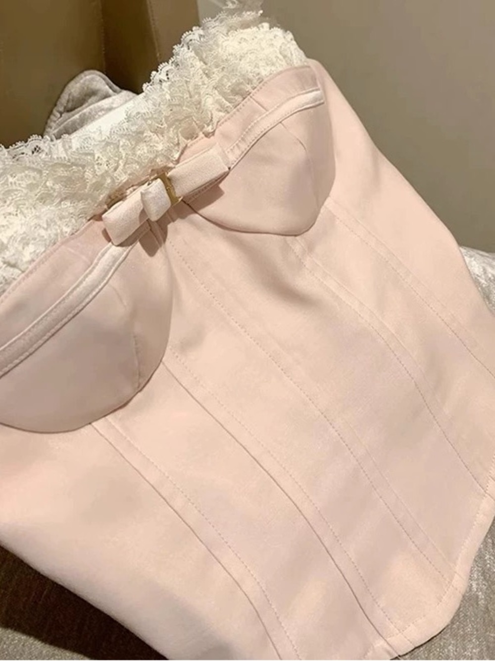 Girls' Pink Bow-Accent Dress Two-Piece Set